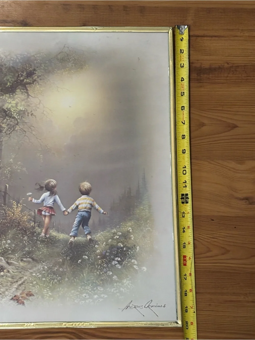 Framed Andres Orpinas – Boy And Girl Holding Hands Walking In Woods